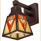 Meyda Lighting Otero 5" Mahogany Bronze Wall Sconce With Multi-Colored Shade Glass