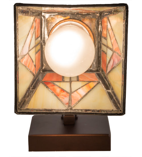 Meyda Lighting Otero 5" Mahogany Bronze Wall Sconce With Multi-Colored Shade Glass