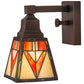 Meyda Lighting Otero 5" Mahogany Bronze Wall Sconce With Multi-Colored Shade Glass