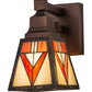 Meyda Lighting Otero 5" Mahogany Bronze Wall Sconce With Multi-Colored Shade Glass