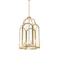 Meyda Lighting Ouro 36" 6-Light Polished Brass Pendant Light With Clear Shade Glass