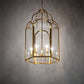 Meyda Lighting Ouro 36" 6-Light Polished Brass Pendant Light With Clear Shade Glass