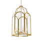 Meyda Lighting Ouro 36" 6-Light Polished Brass Pendant Light With Clear Shade Glass
