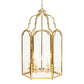 Meyda Lighting Ouro 36" 6-Light Polished Brass Pendant Light With Clear Shade Glass