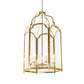 Meyda Lighting Ouro 36" 6-Light Polished Brass Pendant Light With Clear Shade Glass