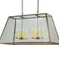 Meyda Lighting Ovation 48" 8-Light Antique Rust Island Pendant Light With Clear Seeded Shade Glass