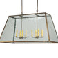 Meyda Lighting Ovation 48" 8-Light Antique Rust Island Pendant Light With Clear Seeded Shade Glass