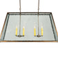 Meyda Lighting Ovation 48" 8-Light Antique Rust Island Pendant Light With Clear Seeded Shade Glass