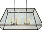 Meyda Lighting Ovation 48" 8-Light Antique Rust Island Pendant Light With Clear Seeded Shade Glass