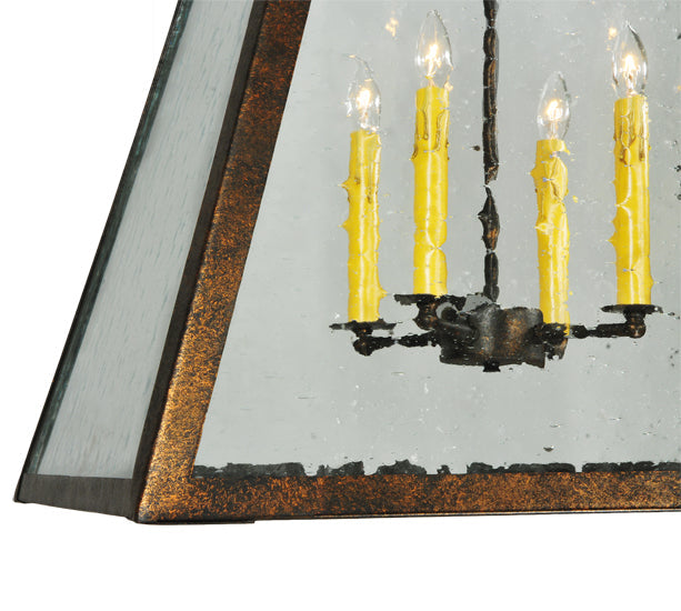Meyda Lighting Ovation 48" 8-Light Antique Rust Island Pendant Light With Clear Seeded Shade Glass