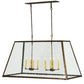 Meyda Lighting Ovation 48" 8-Light Antique Rust Island Pendant Light With Clear Seeded Shade Glass