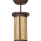 Meyda Lighting Overbrook 6" Cafe Noir Flush Mount Light With Beige Art Shade Glass