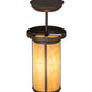 Meyda Lighting Overbrook 6" Cafe Noir Flush Mount Light With Beige Art Shade Glass