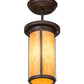 Meyda Lighting Overbrook 6" Cafe Noir Flush Mount Light With Beige Art Shade Glass