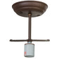 Meyda Lighting Overbrook 6" Cafe Noir Flush Mount Light With Beige Art Shade Glass