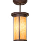 Meyda Lighting Overbrook 6" Cafe Noir Flush Mount Light With Beige Art Shade Glass