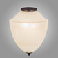 Meyda Lighting Ovum Aquinum 14" 2-Light Mahogany Bronze Flush Mount Light With White Opal Art Shade Glass