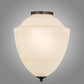 Meyda Lighting Ovum Aquinum 14" 2-Light Mahogany Bronze Flush Mount Light With White Opal Art Shade Glass