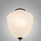 Meyda Lighting Ovum Aquinum 14" 2-Light Mahogany Bronze Flush Mount Light With White Opal Art Shade Glass