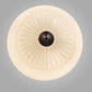 Meyda Lighting Ovum Aquinum 14" 2-Light Mahogany Bronze Flush Mount Light With White Opal Art Shade Glass