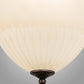 Meyda Lighting Ovum Aquinum 14" 2-Light Mahogany Bronze Flush Mount Light With White Opal Art Shade Glass