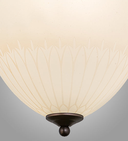 Meyda Lighting Ovum Aquinum 14" 2-Light Mahogany Bronze Flush Mount Light With White Opal Art Shade Glass