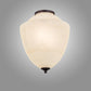 Meyda Lighting Ovum Aquinum 14" 2-Light Mahogany Bronze Flush Mount Light With White Opal Art Shade Glass