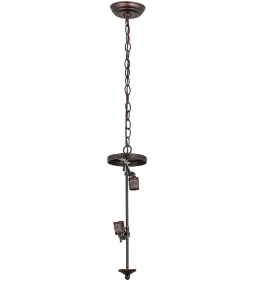 Meyda Lighting Ovum Aquinum 14" 2-Light Mahogany Bronze Pendant Light With White Opal Shade Glass