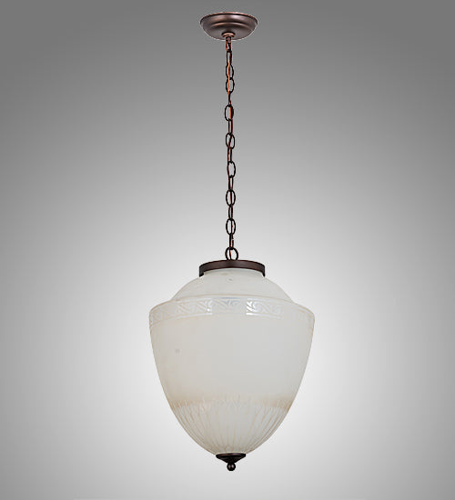 Meyda Lighting Ovum Aquinum 14" 2-Light Mahogany Bronze Pendant Light With White Opal Shade Glass