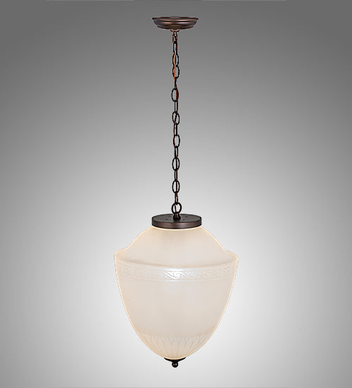 Meyda Lighting Ovum Aquinum 14" 2-Light Mahogany Bronze Pendant Light With White Opal Shade Glass