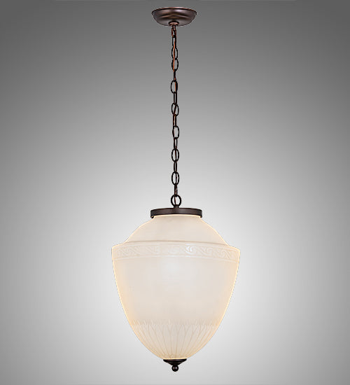 Meyda Lighting Ovum Aquinum 14" 2-Light Mahogany Bronze Pendant Light With White Opal Shade Glass