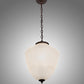 Meyda Lighting Ovum Aquinum 14" 2-Light Mahogany Bronze Pendant Light With White Opal Shade Glass