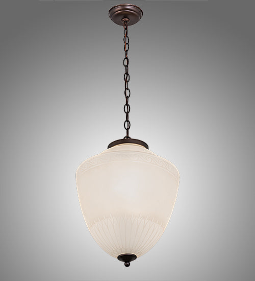 Meyda Lighting Ovum Aquinum 14" 2-Light Mahogany Bronze Pendant Light With White Opal Shade Glass