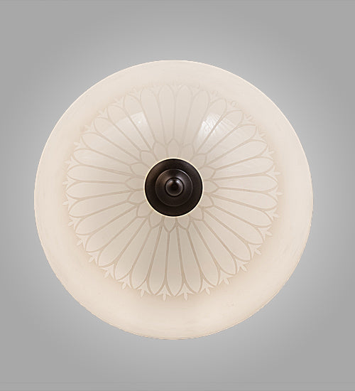 Meyda Lighting Ovum Aquinum 14" 2-Light Mahogany Bronze Pendant Light With White Opal Shade Glass