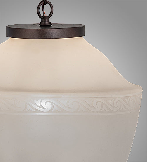 Meyda Lighting Ovum Aquinum 14" 2-Light Mahogany Bronze Pendant Light With White Opal Shade Glass