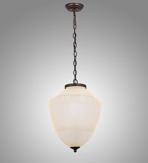 Meyda Lighting Ovum Aquinum 14" 2-Light Mahogany Bronze Pendant Light With White Opal Shade Glass
