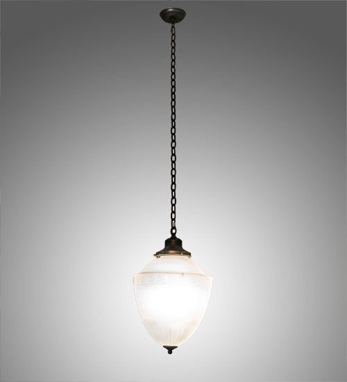 Meyda Lighting Ovum Aquinum 14" Antique Brass Pendant Light With White Opal Shade Glass