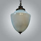 Meyda Lighting Ovum Aquinum 14" Antique Brass Pendant Light With White Opal Shade Glass