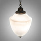 Meyda Lighting Ovum Aquinum 14" Antique Brass Pendant Light With White Opal Shade Glass