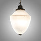 Meyda Lighting Ovum Aquinum 14" Antique Brass Pendant Light With White Opal Shade Glass