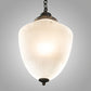 Meyda Lighting Ovum Aquinum 14" Antique Brass Pendant Light With White Opal Shade Glass