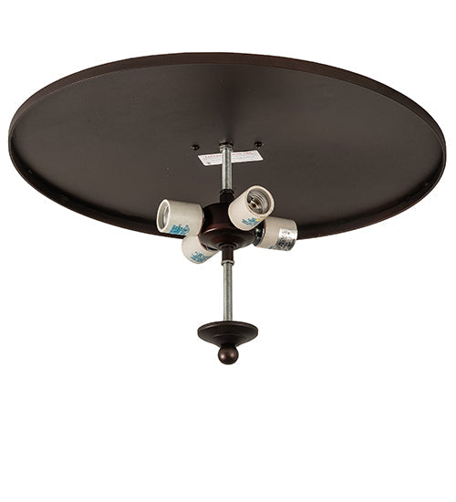 Meyda Lighting Ovum Aquinum 18" 4-Light Mahogany Bronze Flush Mount Light With White Shade Glass