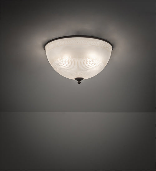 Meyda Lighting Ovum Aquinum 18" 4-Light Mahogany Bronze Flush Mount Light With White Shade Glass