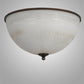 Meyda Lighting Ovum Aquinum 18" 4-Light Mahogany Bronze Flush Mount Light With White Shade Glass