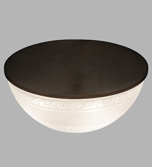 Meyda Lighting Ovum Aquinum 18" 4-Light Mahogany Bronze Flush Mount Light With White Shade Glass