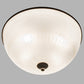 Meyda Lighting Ovum Aquinum 18" 4-Light Mahogany Bronze Flush Mount Light With White Shade Glass
