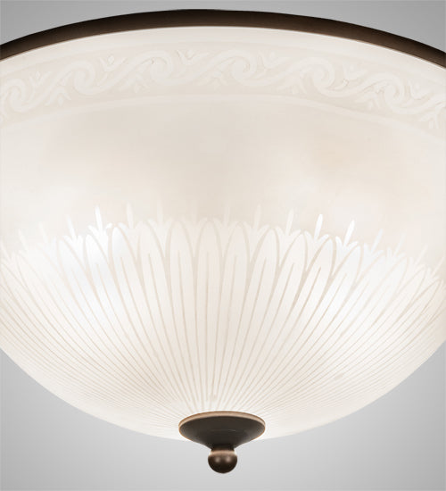 Meyda Lighting Ovum Aquinum 18" 4-Light Mahogany Bronze Flush Mount Light With White Shade Glass