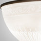 Meyda Lighting Ovum Aquinum 18" 4-Light Mahogany Bronze Flush Mount Light With White Shade Glass