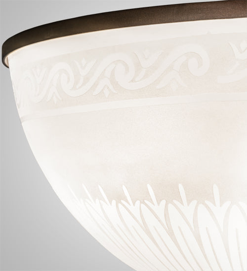 Meyda Lighting Ovum Aquinum 18" 4-Light Mahogany Bronze Flush Mount Light With White Shade Glass
