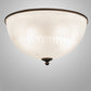 Meyda Lighting Ovum Aquinum 18" 4-Light Mahogany Bronze Flush Mount Light With White Shade Glass